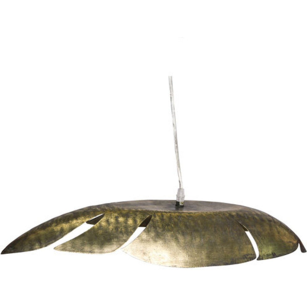 PTMD Lasse Gold metal leaf hanging lamp flat