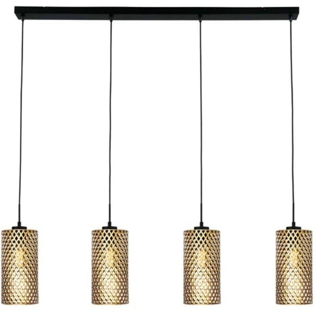 Freelight Hanglamp Cestino 4-lichts goud zwart