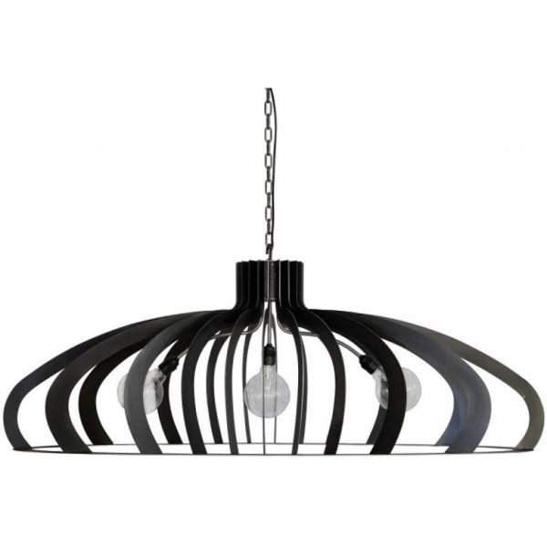 Ztahl Hanglamp Catania 3-lichts ovaal Zwart