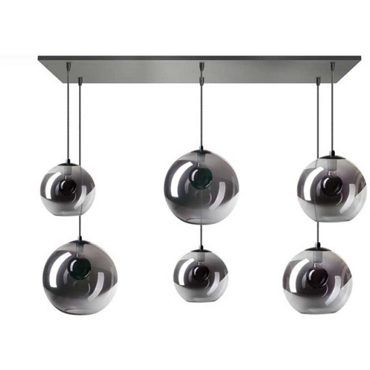 ETH Hanglamp Orb 6-lichts smoke glas / zwart