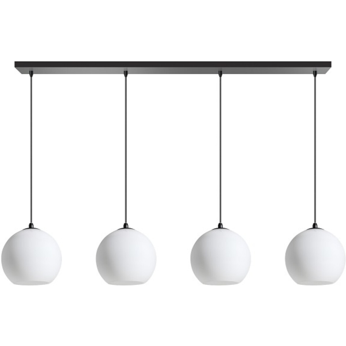 ETH Hanglamp Orb Opal 4-lichts opaalglasØ25 cm / zwart